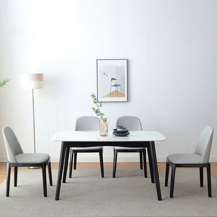 Stone Dining Table Traditional Luxury Dining Table with Solid Wood Base Clearhalo 'Dining Tables & Seating' 'Dining Tables' 'dining_table' 'furn' 'furn_dining_table' 'Furniture' 'Kitchen & Dining Furniture' 1200x1200_36981a01-b735-4509-a1e0-08f37c5f2828