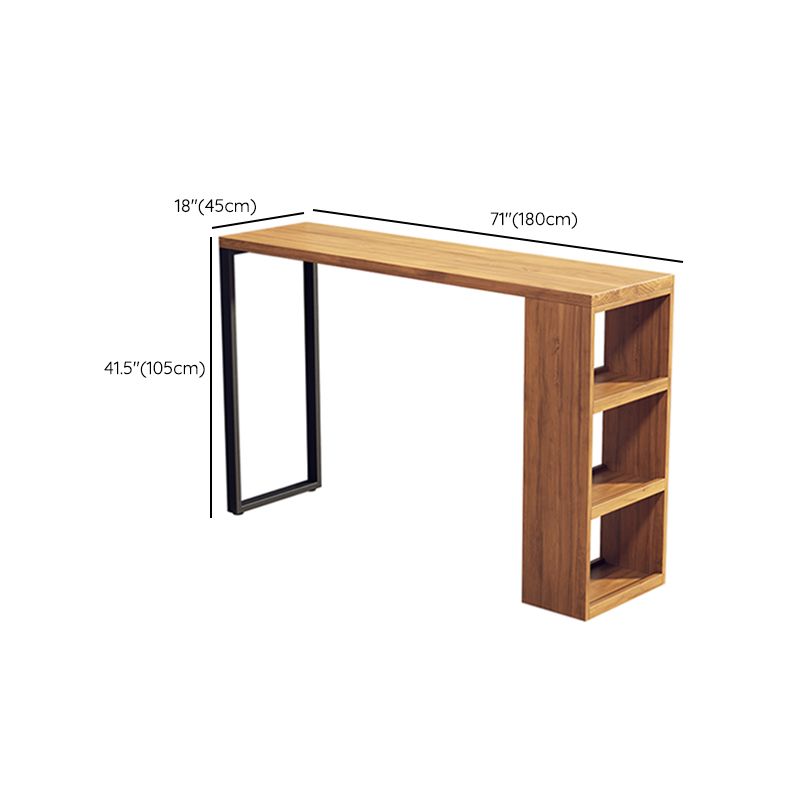Solid Wood Bar Stool Table Industrial Style Bar Dining Table with Storage Clearhalo 'Bar Furniture' 'Bar Tables' 'bar_tables' 'furn' 'furn_bar_tables' 'Furniture' 'Kitchen & Dining Furniture' 1200x1200_36996d7d-7863-45dc-8ac2-5e4168811186