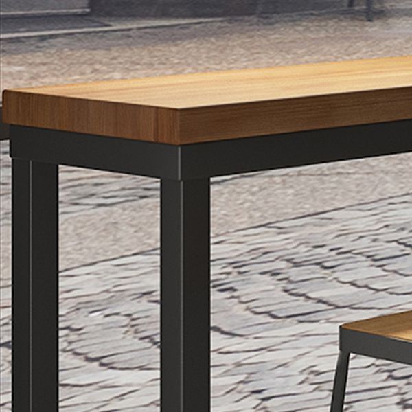 Brown Modern Style Rectangle in Solid Wood and Iron Table Coffee Shop Bar Table Clearhalo 'Bar Furniture' 'Bar Tables' 'bar_tables' 'furn' 'furn_bar_tables' 'Furniture' 'furniture_bar_tables' 'Kitchen & Dining Furniture' 1200x1200_3699aeb1-a769-450a-b872-c6bc01c51fd7
