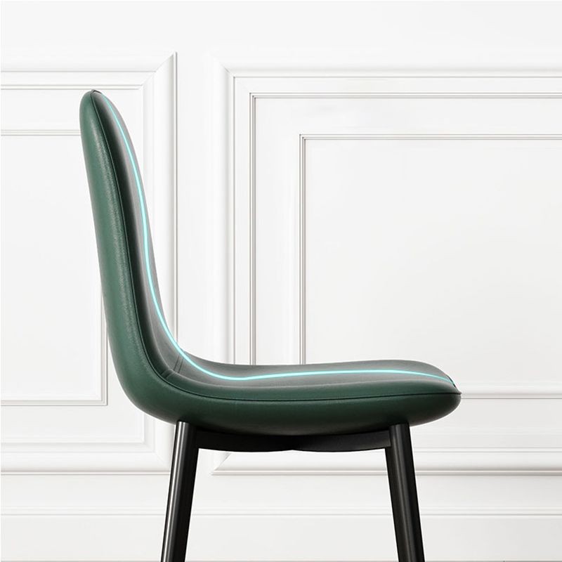 Contemporary Metal Dining Room Chair Faux Leather Dining Armless Single Chair Clearhalo ' kitchen&dining_furn' 'Dining Chairs' 'Dining Tables & Seating' 'dining_chair' 'furn' 'furn_dining_chair' 'Furniture' 'furniture_dining_chair' 'Kitchen & Dining Furniture' 'kitchen' 1200x1200_3699f562-8f16-402d-9fb5-e9a742c9b9a2