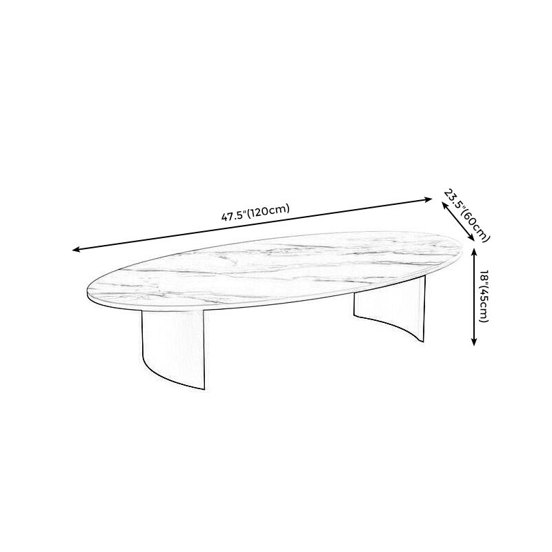 Modern Style Black Gold/white/grey Oval Coffee Table with Rock Board Clearhalo 'Coffee & Accent Tables' 'Coffee Tables' 'coffee_tables' 'furn' 'furn_coffee_tables' 'Furniture' 'Living Room Furniture' 1200x1200_369a3ca4-1a92-4571-93f2-45bdd7694fdc
