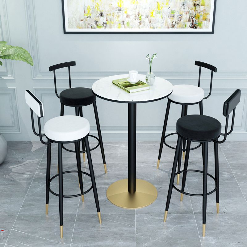 1/3/4/5 Pieces Glam Iron Bar Table Set Round Bistro Set with Black Faux Marble Top Clearhalo 'Bar Furniture' 'furn' 'furn_home_bar_bar_sets' 'Furniture' 'Home Bars & Bar Sets' 'home_bar_bar_sets' 'Kitchen & Dining Furniture' 1200x1200_369b8eb7-b9e1-4c92-8a21-745d1c0fa191