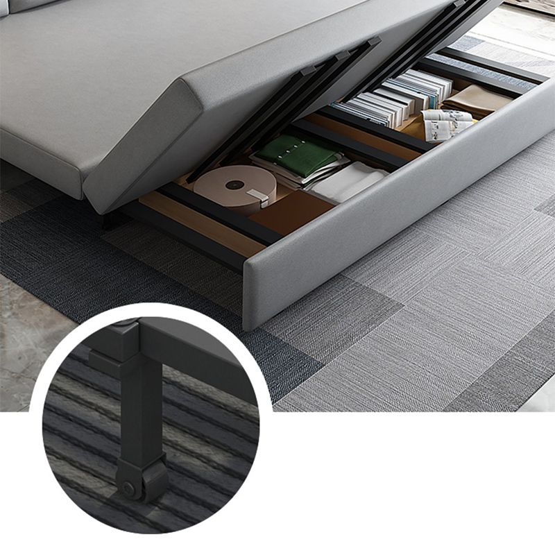 コンテンポラリースクエアアームスリーパーソファボンドレザー布団スリーパーソファ