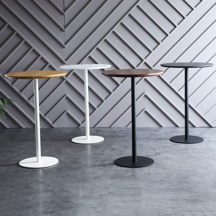 Industrial Wood Bar Dining Table Round Indoor Bistro Table with Single Pedestal Clearhalo 'Bar Furniture' 'Bar Tables' 'bar_tables' 'Furniture' 'furniture_bar_tables' 'Kitchen & Dining Furniture' 'kitchen&dining_furn' 'kitchen' 1200x1200_369e06f8-9a60-4ea1-be68-b8ca8dbeac84