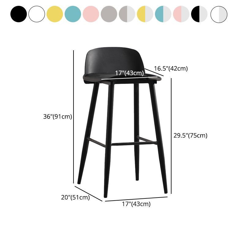 Scandinavian Milk Tea Shop Footrest Stool Matte Finish Steel Counter Stools Clearhalo 'Bar Furniture' 'Bar Stools' 'bar_stools' 'furn' 'furn_bar_stools' 'Furniture' 'furniture_bar_stools' 'Kitchen & Dining Furniture' 1200x1200_369f804b-543b-44f2-b214-ade5555e59bf