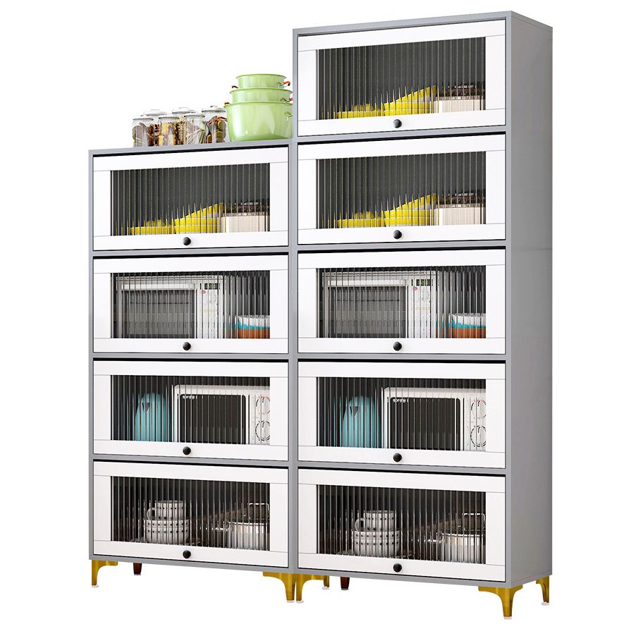 Server di cucina in stile glam porte in vetro temperato server per sala da pranzo