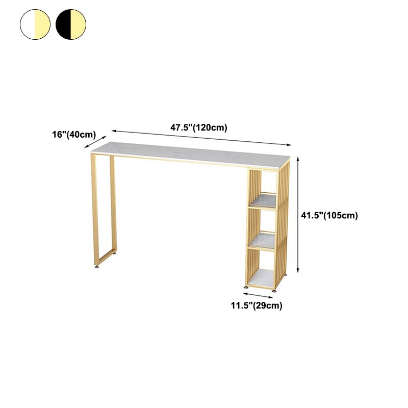 Mesa rectangular para pub, altura de barra, mesa de bar Glam con tapa de piedra