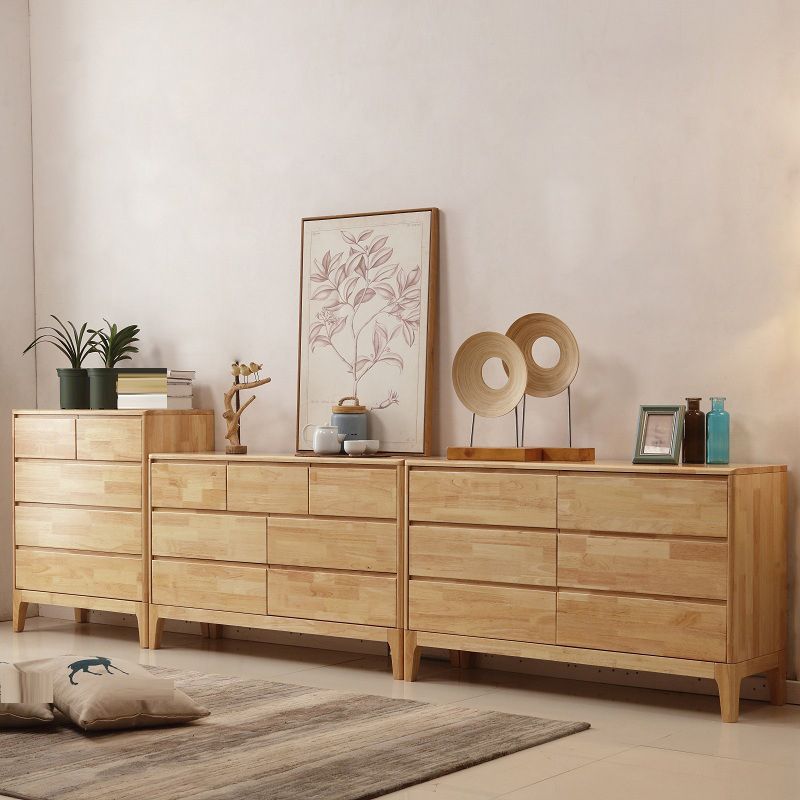 Contemporary 16" W Rubber Wood Storage Chest Bedroom Chest with Drawers