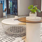 Slate/Wooden Top Coffee Cocktail Table Round Scandinavian Cream Color Clearhalo 'Coffee & Accent Tables' 'Coffee Tables' 'coffee_tables' 'furn' 'furn_coffee_tables' 'Furniture' 'Living Room Furniture' 1200x1200_36a58069-6f86-4d0f-ac27-508e93bba3ae