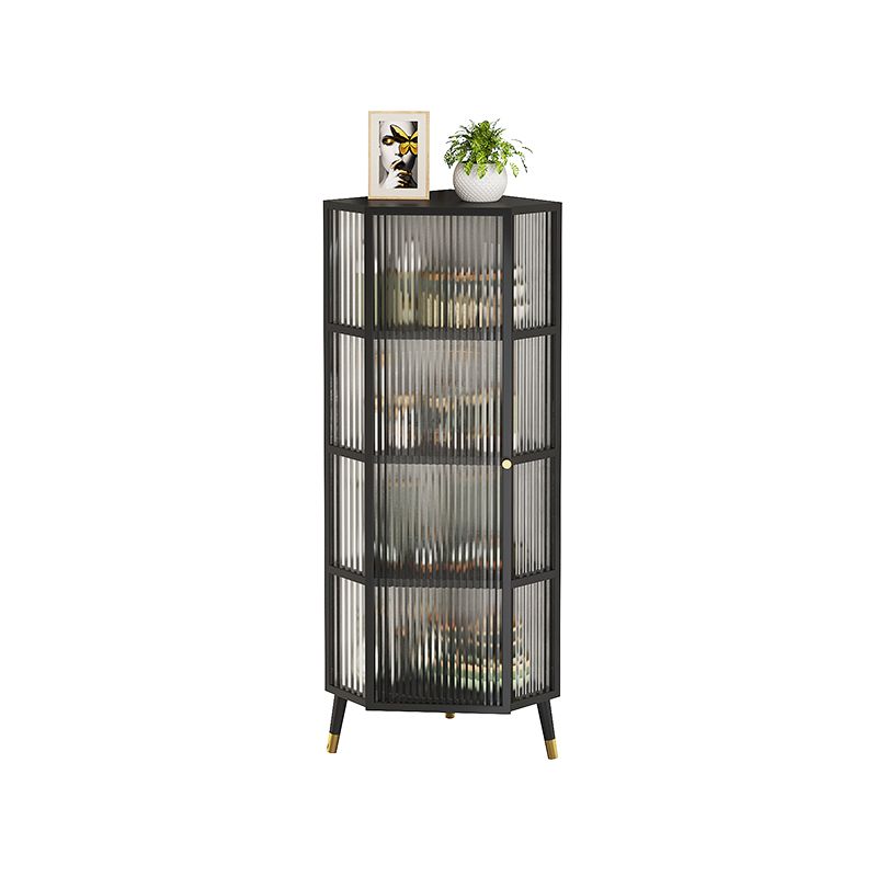 Modern Style Kitchen Server Glass Door Metal Frame Dining Server for Living Room Clearhalo 'buffet_sideboard' 'Buffets & Sideboards' 'furn' 'furn_buffet_sideboard' 'Furniture' 'furniture_buffet_sideboard' 'Kitchen & Dining Furniture' 1200x1200_36a6131a-b774-4cf7-b2e1-6aecc9098477