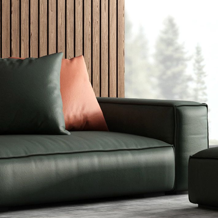 現代の静止フェイクレザーリビングルーム座席四角いアームクッションソファ