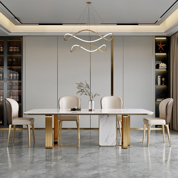 Traditional Luxury Furniture Rectangle Double Pedestal Dining Room Table for Home Clearhalo 'Dining Tables & Seating' 'Dining Tables' 'dining_table' 'furn' 'furn_dining_table' 'Furniture' 'Kitchen & Dining Furniture' 1200x1200_36a63b10-8fb1-4a6e-a069-61bf03f93d53