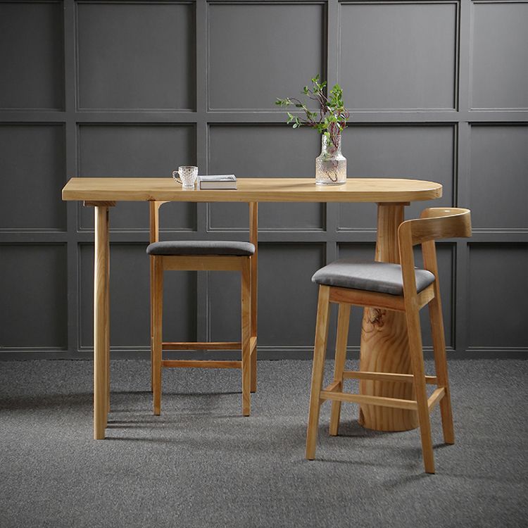 Solid Wood Counter Table with Specialty Table Top Legs Table - 41.3" H Clearhalo 'Bar Furniture' 'Bar Tables' 'bar_tables' 'furn' 'furn_bar_tables' 'Furniture' 'furniture_bar_tables' 'Kitchen & Dining Furniture' 1200x1200_36a6e71e-931a-47c0-b341-f0e0a12fb874