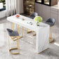 Stone Top Bar Dining Table Traditional Luxury Rectangle Bar Table with Sled Base Clearhalo 'Bar Furniture' 'Bar Tables' 'bar_tables' 'furn' 'furn_bar_tables' 'Furniture' 'furniture_bar_tables' 'Kitchen & Dining Furniture' 1200x1200_36aba907-ba1b-49ce-934f-4a46e2c3aafc
