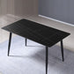Mesa de comedor rectangular de mármol negro moderno para cocina