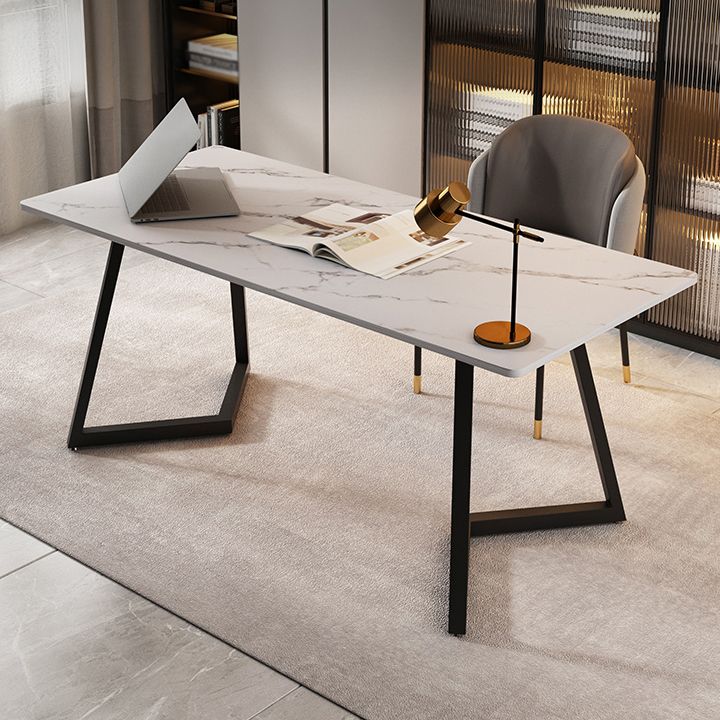 Double Pedestal Dining Table Industrial Style Stone Dining Room Collection for Indoor Clearhalo ' dining_table' 'Dining Tables & Seating' 'Dining Tables' 'furn' 'furn_dining_table' 'Furniture' 'furniture_dining_table' 'Kitchen & Dining Furniture' 'kitchen&dining_furn' 'kitchen' 'kitchen_dining_table' 1200x1200_36aeef1f-93c8-4f54-9384-e88b414321f4