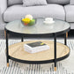 Table basse moderne en verre transparent avec rangement, ensemble de Table à cocktail ronde à 4 pieds