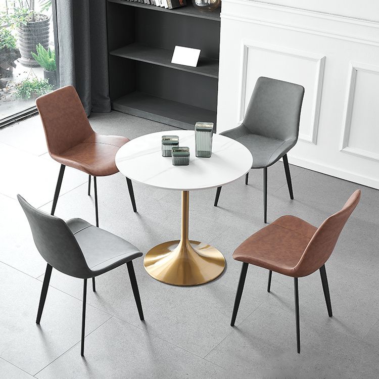 Contemporary Metal Dining Room Chairs Armless Leather Dining Chairs for Home Use Clearhalo ' kitchen&dining_furn' 'Dining Chairs' 'Dining Tables & Seating' 'dining_chair' 'furn' 'furn_dining_chair' 'Furniture' 'furniture_dining_chair' 'Kitchen & Dining Furniture' 'kitchen' 1200x1200_36b04e82-f43d-485e-85b5-b6ae2b08744d