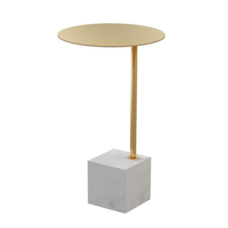 Metal Round Top Side Table 23.6" Tall Marble Pedestal End Table Clearhalo 'Coffee & Accent Tables' 'End & Side Tables' 'end_side_tables' 'furn' 'furn_end_side_tables' 'Furniture' 'Living Room Furniture' 1200x1200_36b17012-2f75-415c-a8d4-ad04b8180f08