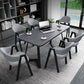 Metal Industrial Rectangle Dining Table Grey Wood Top Table with Sled Base Clearhalo ' dining_table' 'Dining Tables & Seating' 'Dining Tables' 'furn' 'furn_dining_table' 'Furniture' 'furniture_dining_table' 'Kitchen & Dining Furniture' 'kitchen&dining_furn' 'kitchen' 'kitchen_dining_table' 1200x1200_36b1a7f0-af28-46d0-961a-33d3cbf162d5