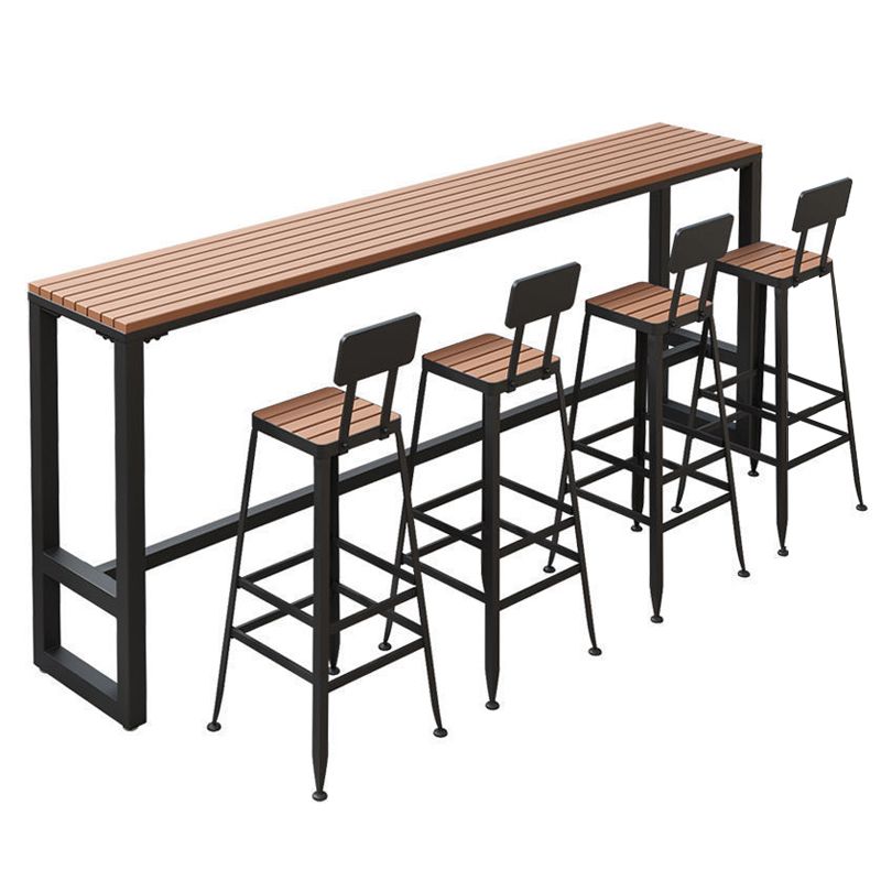 Modern Table Set 1/4/5 Pieces Bar Rectangle Bar Table with Metal High Stools for Kitchen Clearhalo 'Bar Furniture' 'furn' 'furn_home_bar_bar_sets' 'Furniture' 'Home Bars & Bar Sets' 'home_bar_bar_sets' 'Kitchen & Dining Furniture' 1200x1200_36b29c91-73dc-4fb9-a0c7-53727ff9bc92