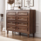16 "W moderne bruine eiken opbergkast dressoir houten opbergkast met laden