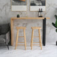 Modern Wood Bar Table with Rectangle Table Top Double Pedestal Table - 15.8'' Square Clearhalo 'Bar Furniture' 'Bar Tables' 'bar_tables' 'furn' 'furn_bar_tables' 'Furniture' 'furniture_bar_tables' 'Kitchen & Dining Furniture' 1200x1200_36b49d58-aef7-453f-8b64-c20e1fbd0bec
