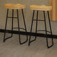 Industrial Saddle Seat Counter and Bar Stool Wood and Metal Backless Bar Stool