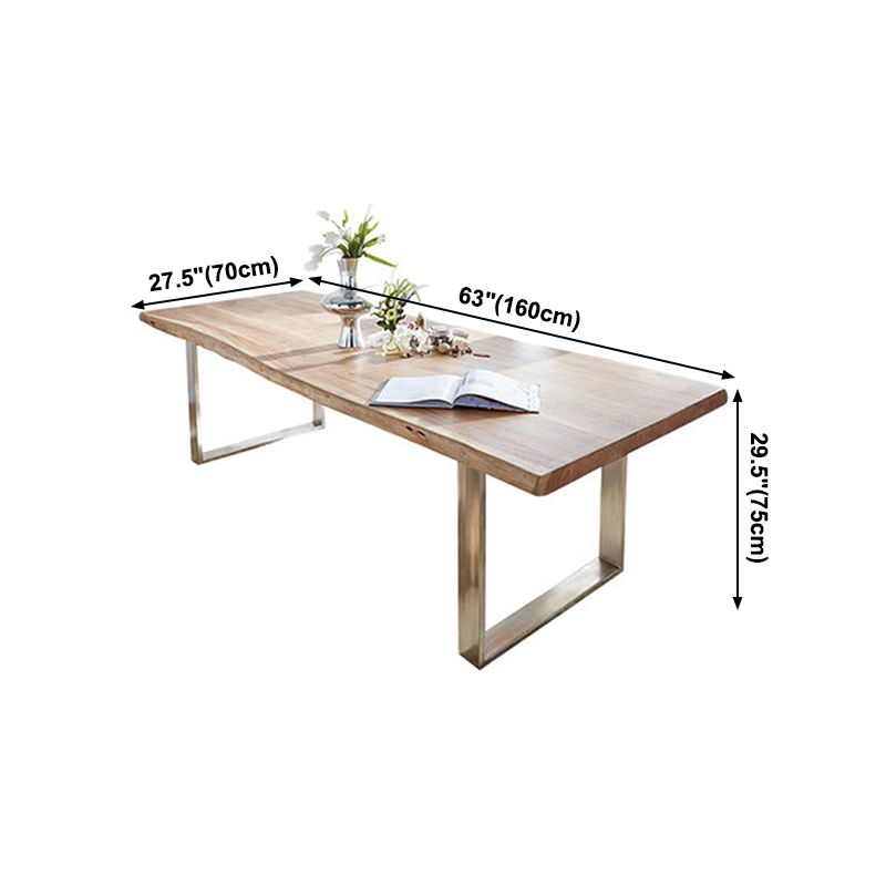 Solid Wood Brown Tone Table Luxury Sled Base Table for Dining Room Clearhalo ' dining_table' 'Dining Tables & Seating' 'Dining Tables' 'furn' 'furn_dining_table' 'Furniture' 'furniture_dining_table' 'Kitchen & Dining Furniture' 'kitchen&dining_furn' 'kitchen' 'kitchen_dining_table' 1200x1200_36bc8e55-bcc1-48aa-9c9f-34f292ca172d