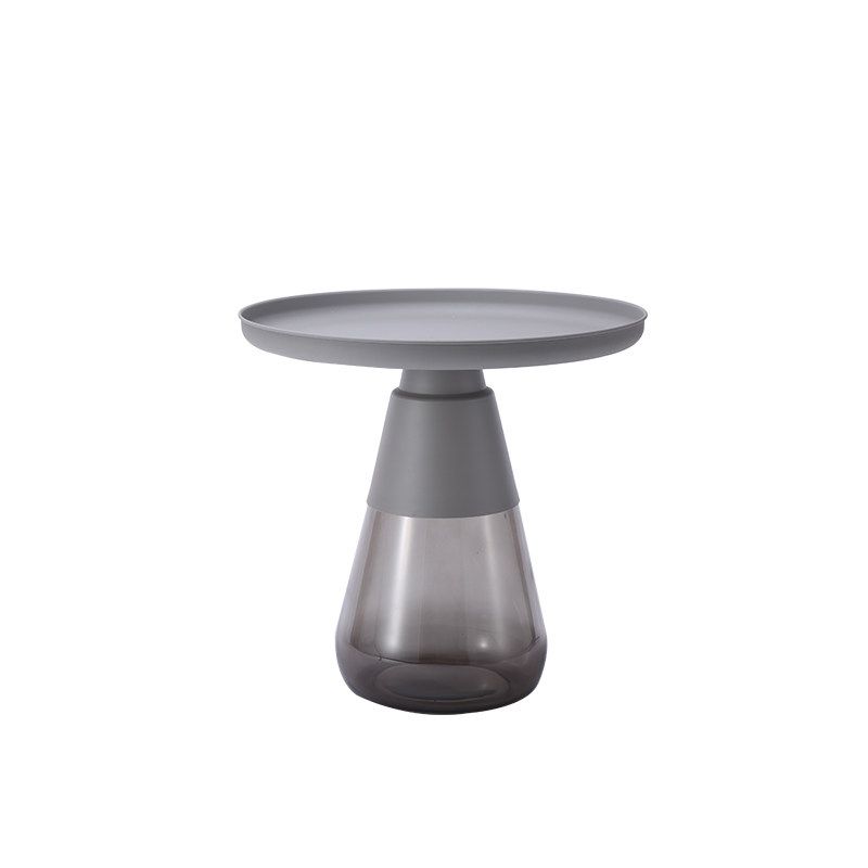Mid-century Modern Style Round Metal Table with Glass Monopod Base Coffee Table Clearhalo 'Coffee & Accent Tables' 'Coffee Tables' 'coffee_tables' 'furn' 'furn_coffee_tables' 'Furniture' 'Living Room Furniture' 1200x1200_36bd139f-7848-435a-aa10-2e1074733a1e