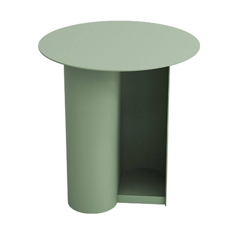 Mid-Century 17.7-inch Metal Round Top Side Table Iron Abstract End Table