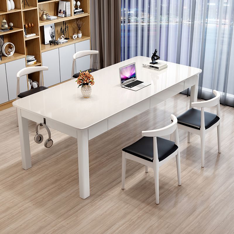 4 Schubladen fester Holz rechteckiger Büroschreibtisch Rechteck 31,5 "breites Schreibtisch