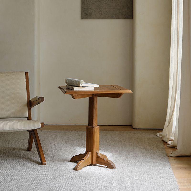 Modern Wood Geometric Dining Table Teak Wood Base for Dining Room Clearhalo 'Dining Tables & Seating' 'Dining Tables' 'dining_table' 'furn' 'furn_dining_table' 'Furniture' 'Kitchen & Dining Furniture' 1200x1200_36c067d3-586c-4f36-8f32-b1b23cd0bf88