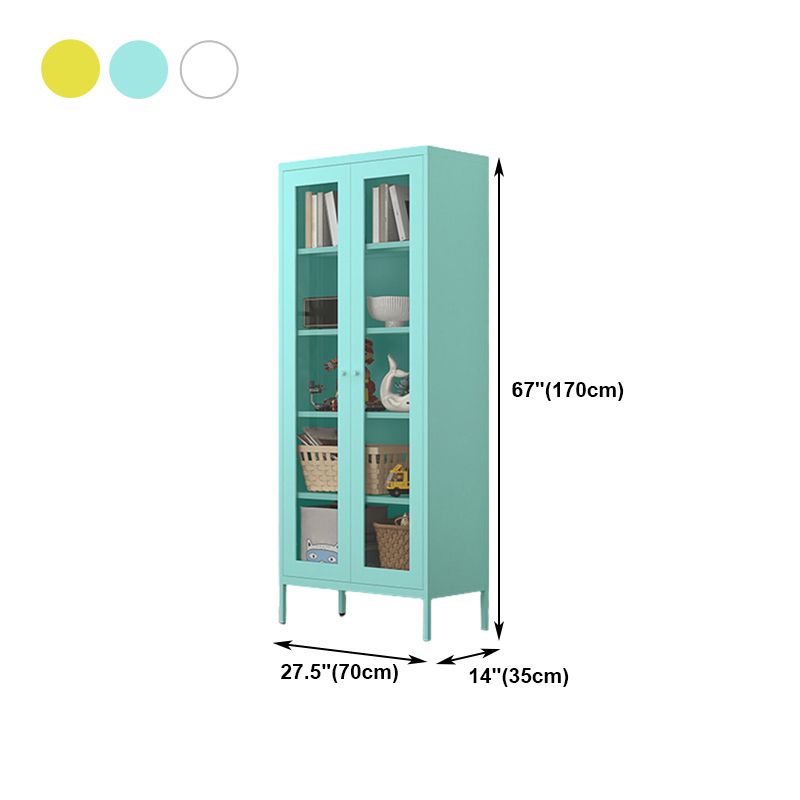 Contemporary Style Metal Bookcase Closed Back Bookshelf with Door for Home Clearhalo 'Bookcases' 'Furniture' 'furniture_bookcases' 'Office Furniture' 1200x1200_36c201f6-864c-4645-9539-bdea16abdcb0