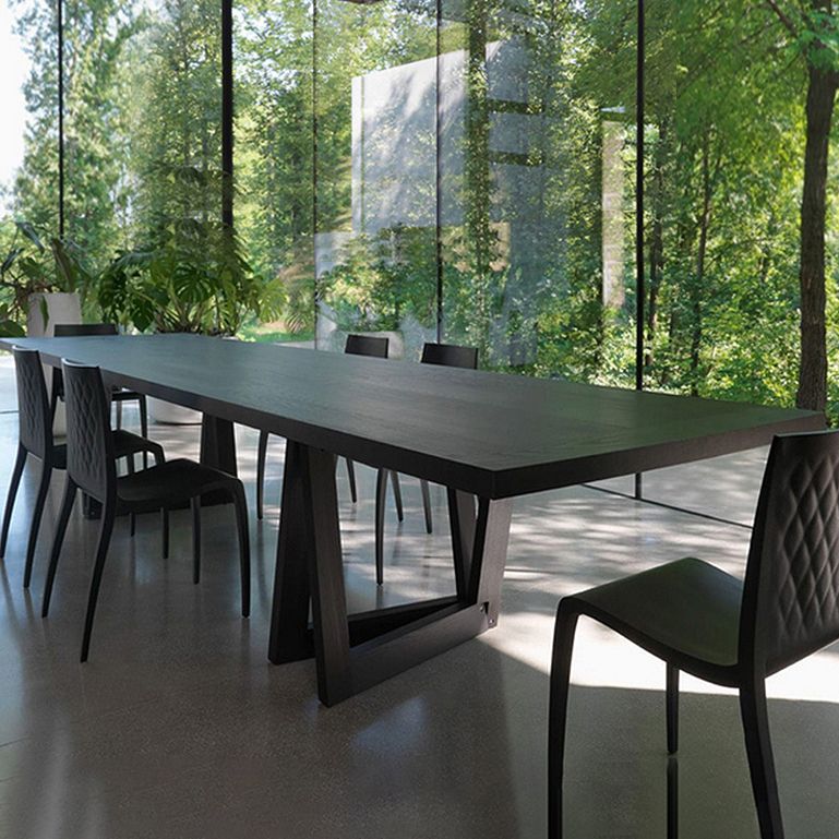 Industrial Pine Wood Table for Restaurant Rectangle Dining Table with Double Pedestal Base Clearhalo ' dining_table' 'Dining Tables & Seating' 'Dining Tables' 'furn' 'furn_dining_table' 'Furniture' 'furniture_dining_table' 'Kitchen & Dining Furniture' 'kitchen&dining_furn' 'kitchen' 'kitchen_dining_table' 1200x1200_36c3579c-6b1f-410f-a542-6a03afb5ebd8