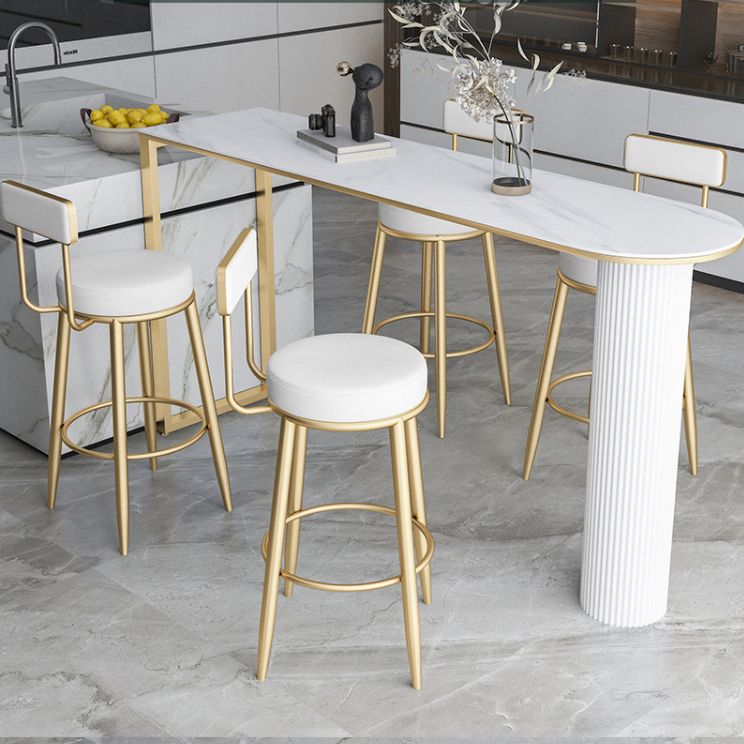 Stone Bar Dining Table Contemporary Bar Table with Sled Base Clearhalo 'Bar Furniture' 'Bar Tables' 'bar_tables' 'furn' 'furn_bar_tables' 'Furniture' 'furniture_bar_tables' 'Kitchen & Dining Furniture' 1200x1200_36c4ca47-b5b5-481e-b154-bf2cba28277b