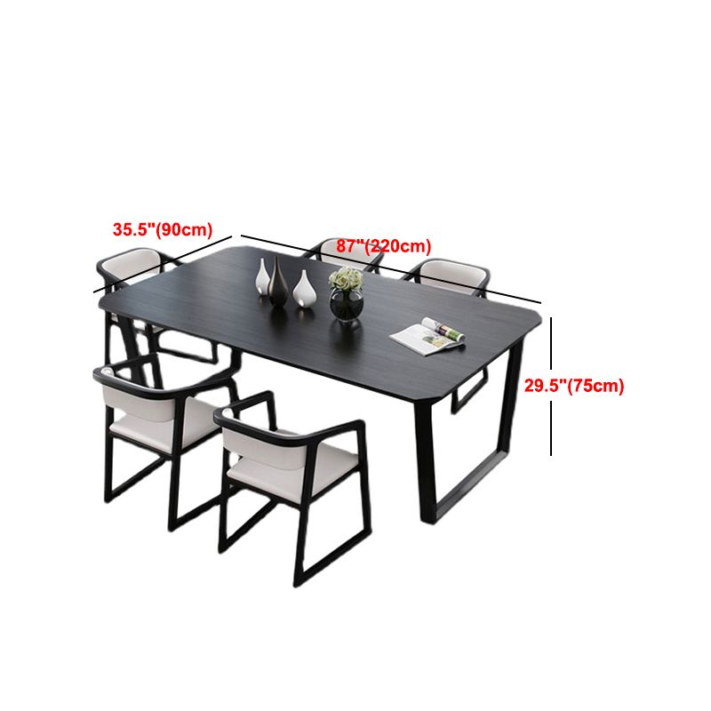 Simplicity Style Dining Table Solid Wood Black Dinette Table for Home and Kitchen Clearhalo 'Dining Tables & Seating' 'Dining Tables' 'dining_table' 'furn' 'furn_dining_table' 'Furniture' 'Kitchen & Dining Furniture' 1200x1200_36c56737-a9c1-41e6-9aca-8e7bd695dc70