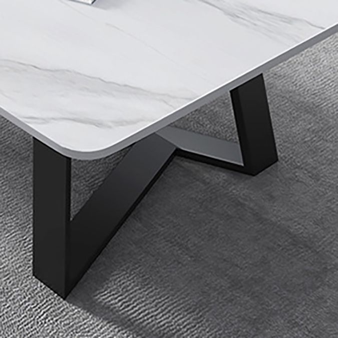 Mesa de centro rectangular contemporánea Mesa de cóctel de mármol con caballete