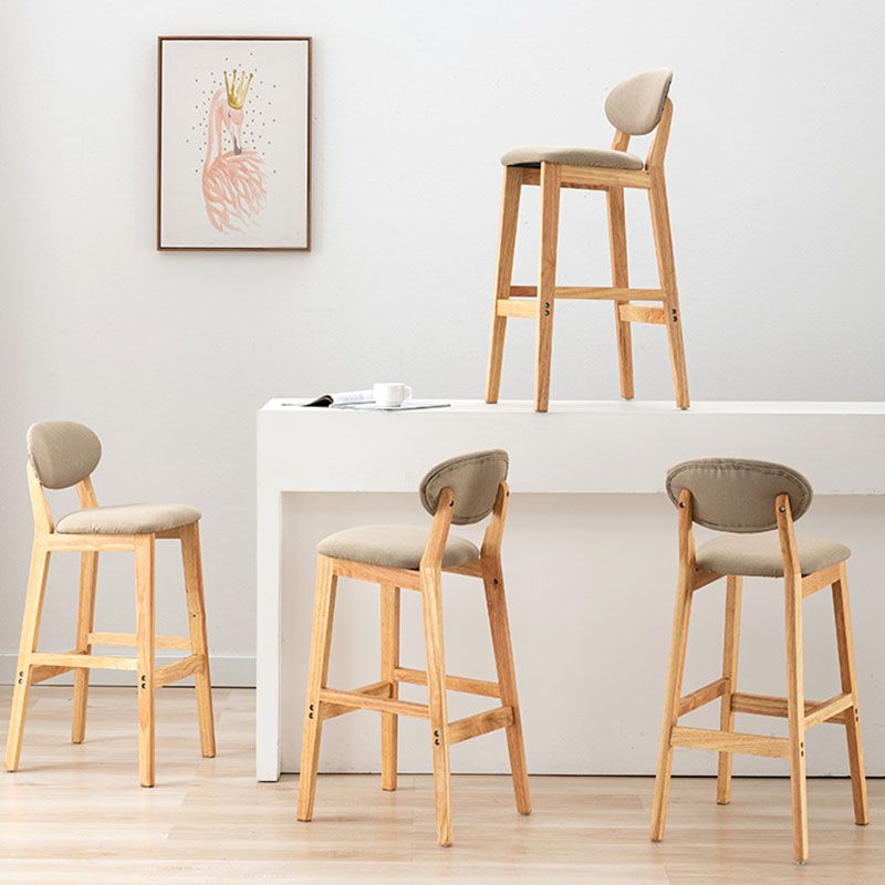 Modern Armless Backrest Counter Stool Wood Dessert Shop Bar Stool with Cushion and Pedal Clearhalo 'Bar Furniture' 'Bar Stools' 'bar_stools' 'furn' 'furn_bar_stools' 'furniture_bar_stools' 'Kitchen & Dining Furniture' 'kitchen&dining_furn' 'kitchen' 'kitchen_furn' Furniture' 1200x1200_36c640dd-b810-4c4f-ba3b-3f4c474c7626