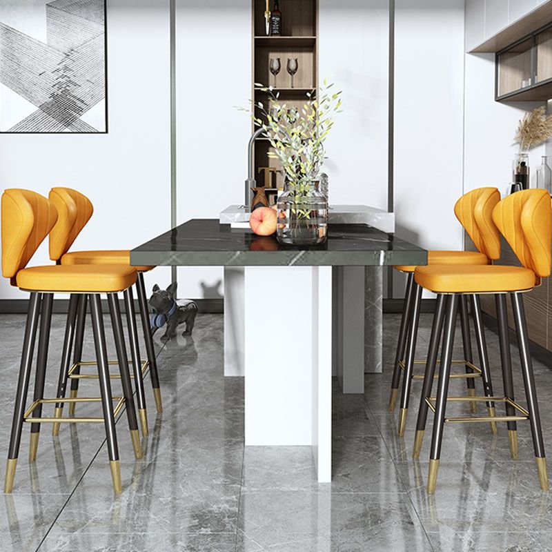 Scandinavian Home Footrest Stool Matte Finish Leather Barstool Clearhalo 'Bar Furniture' 'Bar Stools' 'bar_stools' 'Furniture' 'furniture_bar_stools' 'Kitchen & Dining Furniture' 1200x1200_36c81151-36ba-46b9-b294-800179f97dd5