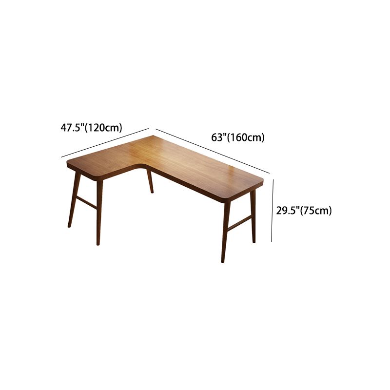 Mid-Century Modern Office Desk Wood Wear-Resistant Brown L-Shape Corner Desk Clearhalo 'furn' 'furn_office_desk' 'Furniture' 'Office Desks' 'Office Furniture' 'office_desk' 1200x1200_36c8b3f2-6e8f-4ed7-8109-f08dcc9294f7