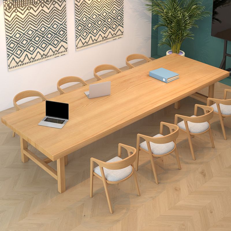Modern Style Solid Wood Task Desk Rectangular Shape Office Desk with 6 Legs Clearhalo 'furn' 'furn_office_desk' 'Furniture' 'Office Desks' 'Office Furniture' 'office_desk' 1200x1200_36c92968-1902-4d86-ba42-8c29271b429c