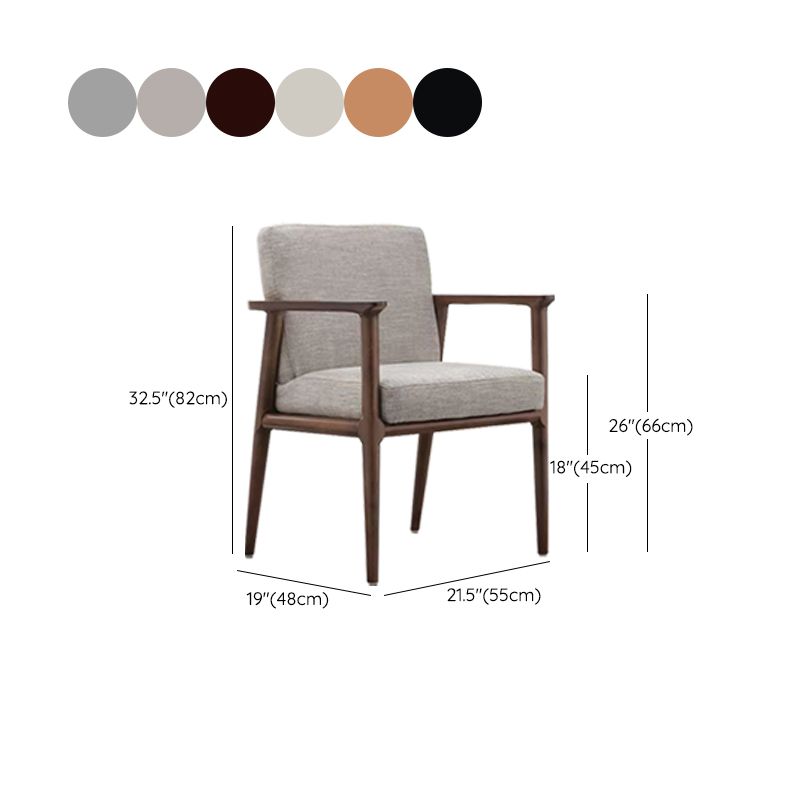 Solid Wood Arm Chair Upholstered Modern Dining Chair for Home Clearhalo 'Dining Chairs' 'Dining Tables & Seating' 'dining_chair' 'furn' 'furn_dining_chair' 'Furniture' 'Kitchen & Dining Furniture' 1200x1200_36c94383-09a5-4007-8cd8-d34481f0f63c