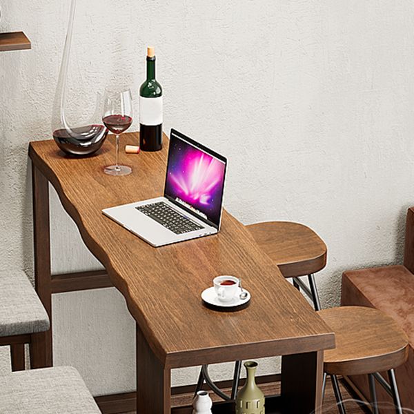 Modern Rectangle Bar Table Pine Solid Wood Bar Dining Table with Storage Clearhalo 'Bar Furniture' 'Bar Tables' 'bar_tables' 'furn' 'furn_bar_tables' 'Furniture' 'Kitchen & Dining Furniture' 1200x1200_36ca317f-9af6-40fb-a1ec-c48f20327d97