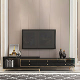 I cassetti della console di glam in vetro includevano la console multimediale con le gambe