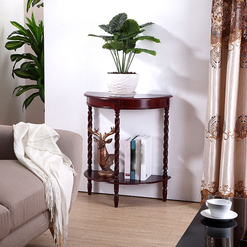 4 Beine Halbmondholz Mitte des Jahrhunderts moderner Konsolentisch für die Halle