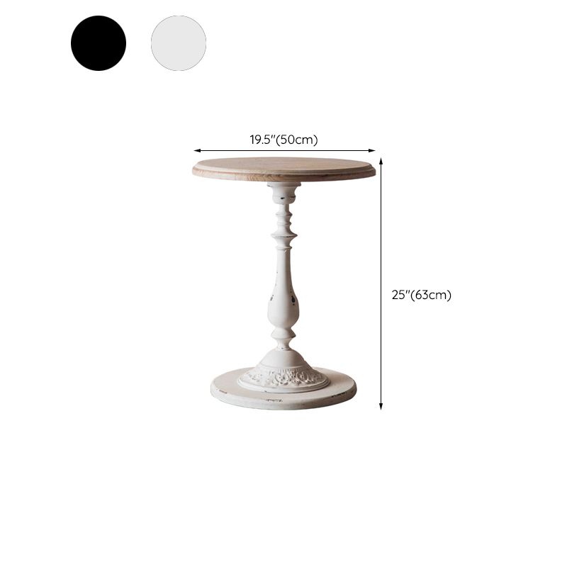 Table d'appoint de campagne de 19 "de largeur de 19" Table d'appoint accent rond pour chambre à coucher
