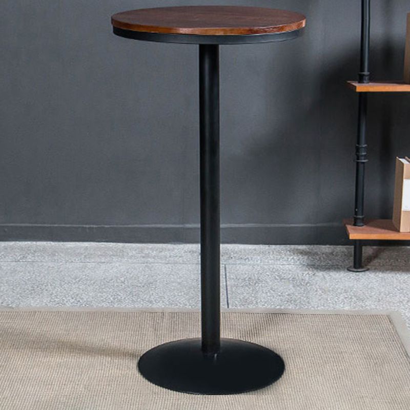 1/3/5 Pieces Round Wooden Bar Table Set Industrial Pub Table Set with Metal Stools