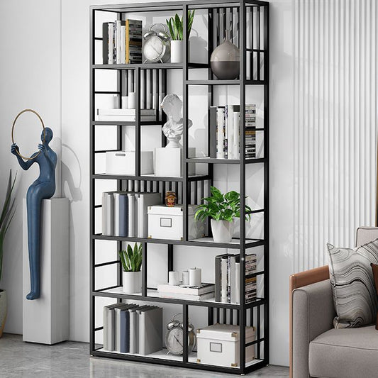 Contemporary 70.87" H Metal Shelf Open Bookcase for Living Room Clearhalo 'Bookcases' 'furn' 'furn_bookcases' 'Furniture' 'Office Furniture' 1200x1200_36ce5938-7db4-4ca4-a22a-678ded12aae5