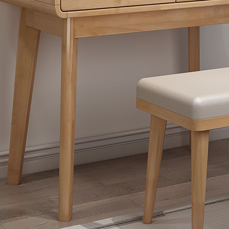 Scandinavian Solid Wood Makeup Counter with 3 Drawer and Mirror Clearhalo 'Bedroom Furniture' 'furn' 'furn_makeup_vanities' 'Furniture' 'Makeup Vanities' 'makeup_vanities' 1200x1200_36ce6e59-603d-4759-b2a9-1b50f908f81b